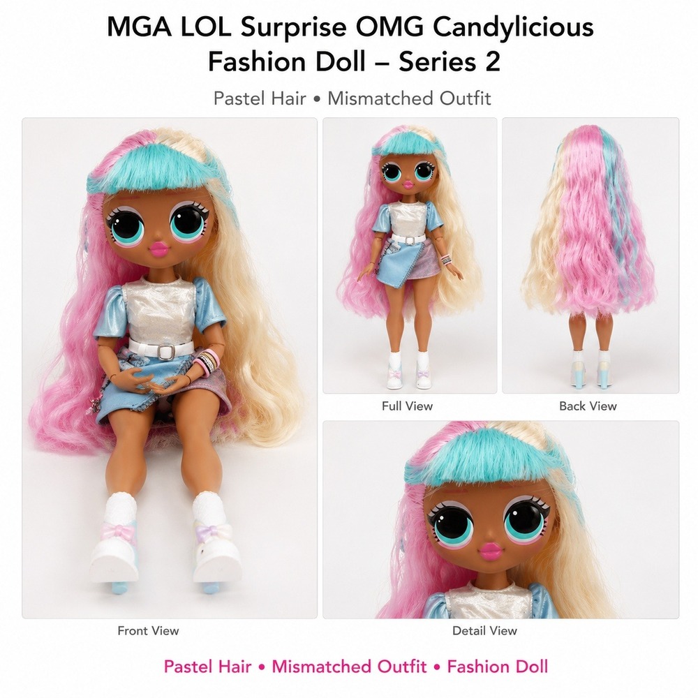 MGA LOL Surprise OMG Candylicious Fashion Doll Series 2 Pastel Hair Mismatched